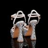 Fashion 14CM Style Rhinestone Sequined Peep Toe Women Gladiator Sandals Summer Elegant High Heels Crystal Wedding Banquet Bridal Shoes
