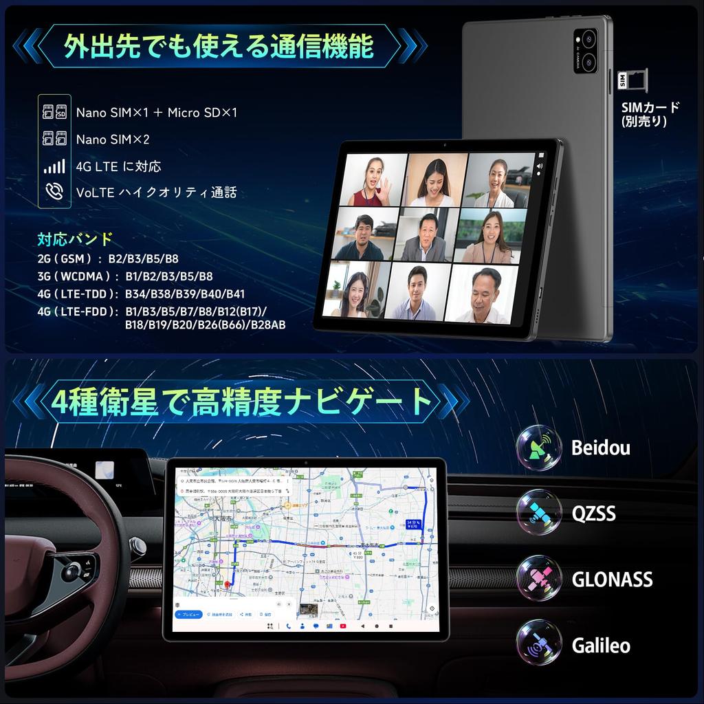 Rebecco M30Pro Helio G99 Android 15 2K 20GB RAM 128GB Facial 4G Wireless FM Widevine L1 7000mAh Japanese Specification Manual [G99 10-inch Tablet]