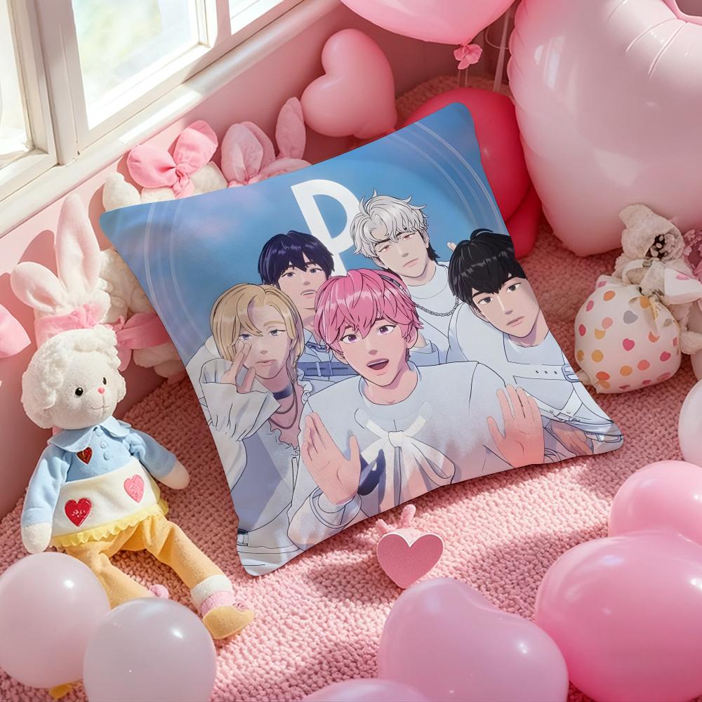 Kpop P-PLAVE Cushion Cover Pattern Printed Pillowcase for Living Room Sofa Cushion Cover & Bedroom Decor