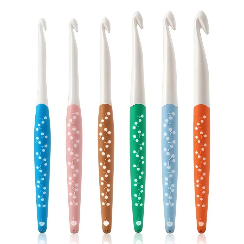 3/6Pcs Silicone Handle Crochet Hooks Set 6.0-12.0mm Non-Slip Knitting Tools Yarn Knitting Ergonomic DIY Weaving Tools