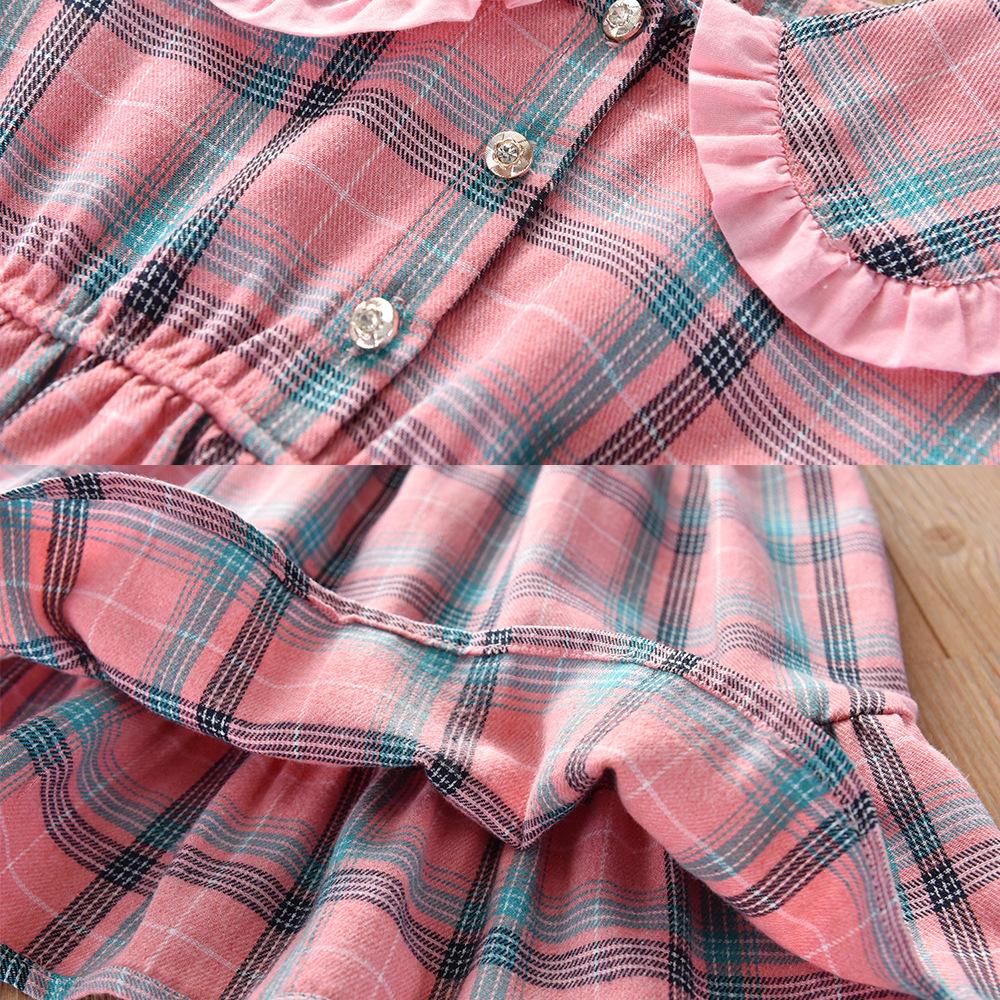 Girls Fall Preppy Princess Dress Chic Long Sleeve Children Clothing Autumn Party Wear Elegant Kids Dresses
