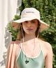 Makeumokeu Hwa-Chang_Nylon String Embroidered Bucket Hat_Cream