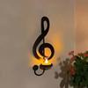Wall Candle Holder Durable European Home Candlestick Note Modeling Creative Office Music Note Candle Holder Home Decoration