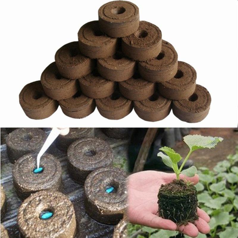 2 Stück Torf Pellets Anzuchtstecker Palette Anzuchterde Block Gartenbau Pflanzzubehör