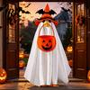 Felt Halloween Goose Statue Ghost Costume, Wizard Hat, Cape, Pumpkin Candy Soft Fabric Decor Bag, Outdoor Yard Decoration for or Garden Display