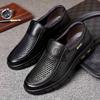 Men's Summer Shoes, Perforated Breathable Business Casual Slip-On Shoes with Soft Sole, Comfortable and Wear-Resistant Driving Shoes