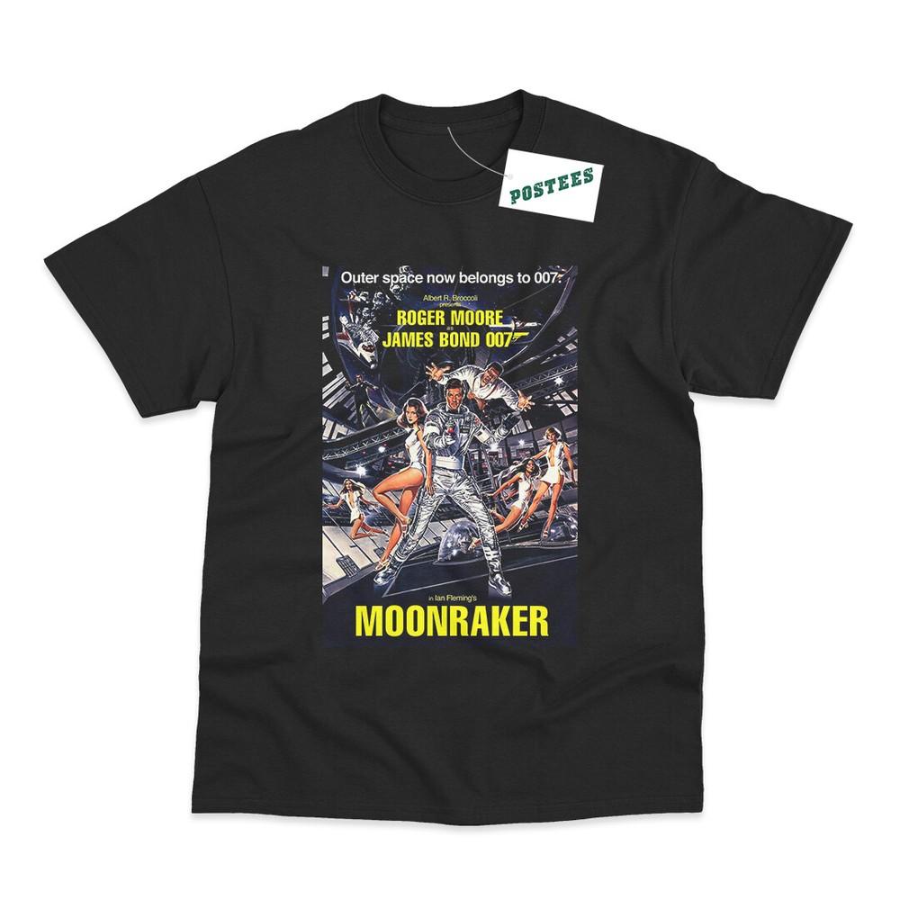 Retro Movie Poster Inspired By James Bond Moonraker DTG Printed TShirt Unisex T-Shirt S