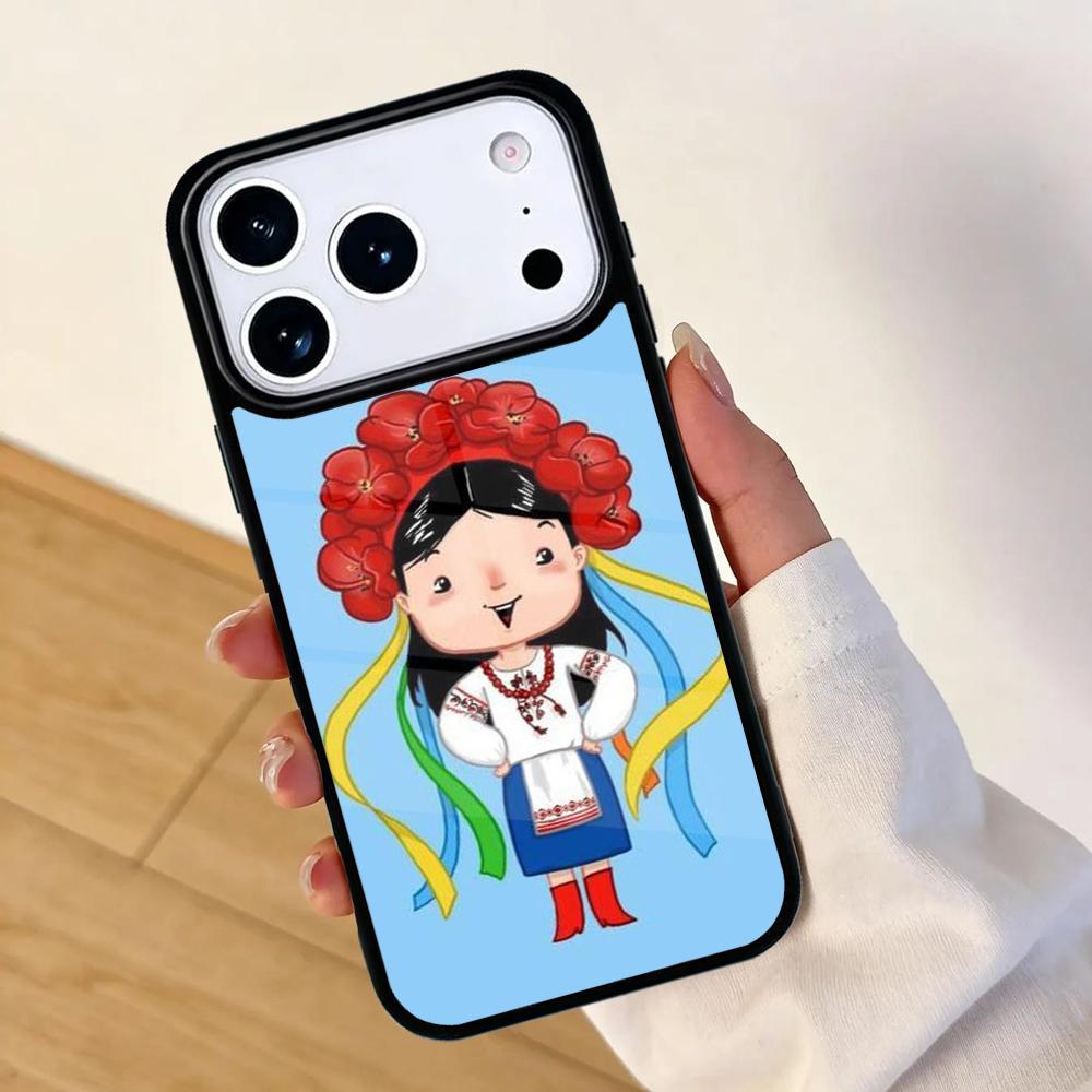 U/kraine Ukrainisches Mädchen Handyhülle Für Apple iPhone 17 air 16 Pro Max 15 Pro Max 14 13 12 11 Mini Rückseite