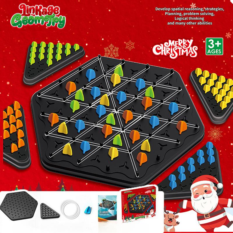 

Рождественский подарок, шахматная игра «Цепочка треугольников» — семейный игровой набор для вечернего времяпрепровождения, игра с эластичной резинкой «Триггер» для детей и взрослых, интерактивная головоломка