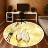 1pc Champagne Celebration Round Chair mat Area Rug - Non-Slip, Floor Mat for Office, Bedroom, home decor Christmas Gift p0811315