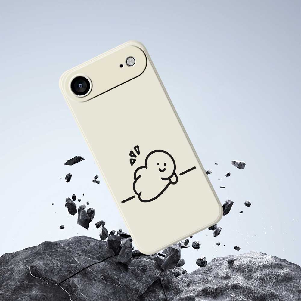 For iPhone 17 Air Case Stick Figure Pattern Printing Straight Edge TPU Phone Back Cover