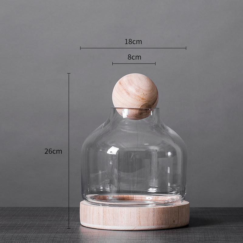 Simple Everlasting Flower Glass Cover Ornaments Living Room TV Cabinet Model Room Home Decorations Valentine's Day Gift