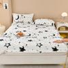 Winter Warm Fitted Sheet Stars Pinted Flannel Fleece Bed Sheet for Double Bed Queen/King Size All-inclusive Mattress Cover180