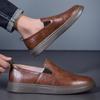 Fashion Genuine Leather Mens Fashion Loafers Handmade Mens Slip On Shoes Breathable Male Comfortable Flats New Men Casual Walking Shoes