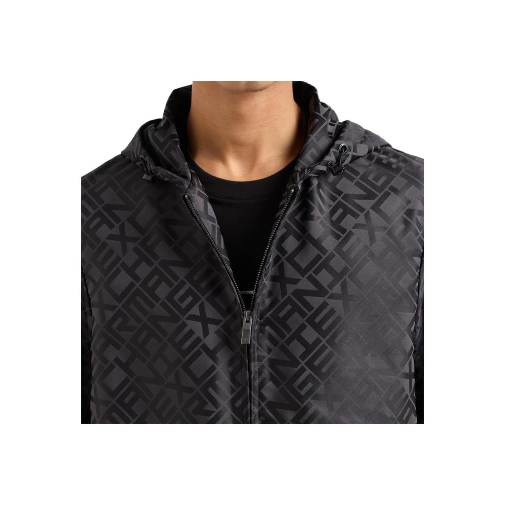 Armani Exchange SS25 All Over Print Hooded Zip Long Sleeve Jacket Men jackets Black XM000446-AF13096-FC013