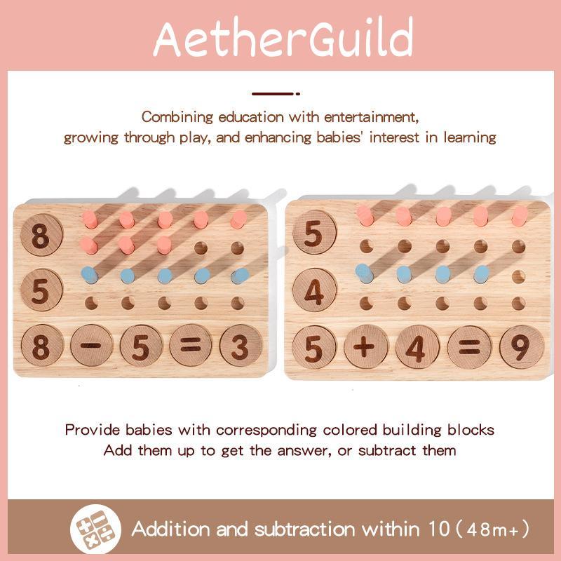 Childrens Wooden Math Learning Number Matching Arithmetic Board Educational Toy For Preschoolers