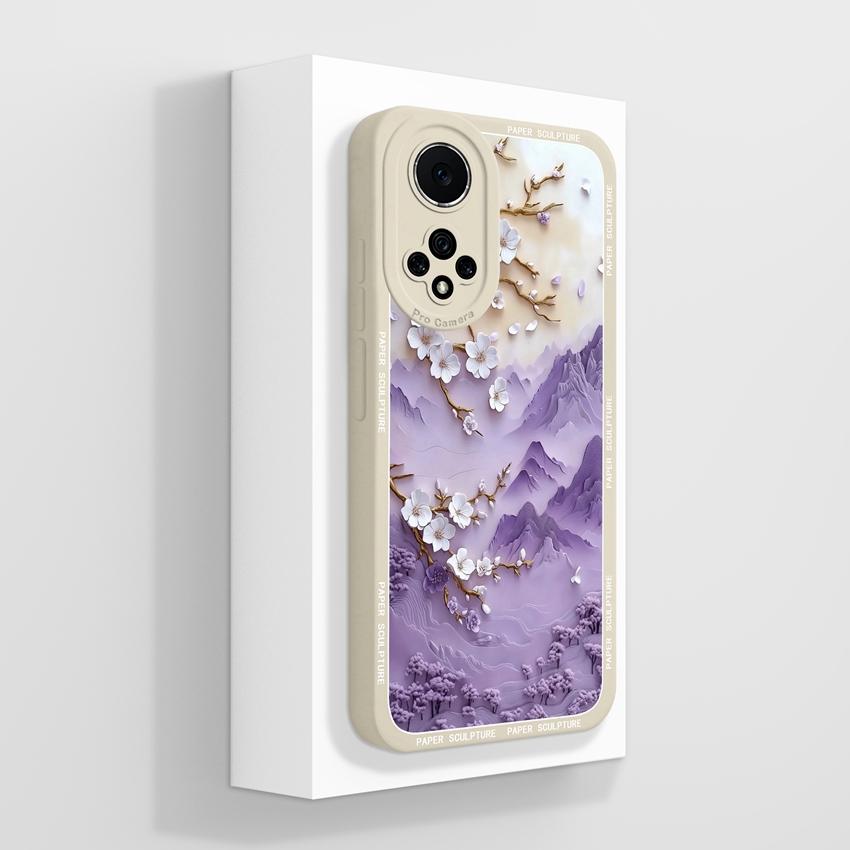 For Huawei Nova 9 10 11 Pro Y60 Y72 Phone Casing Pretty Watercolor Flowers Patterns Liquid Silicone Anti Drop Premium Protection Cover For Huawei Case