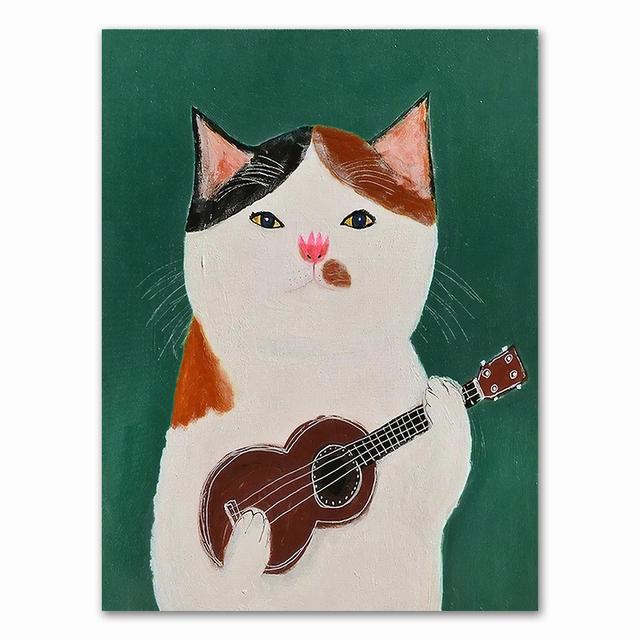 Cartoon Cat Posters And Prints Canvas Oil Painting Wall Art Pictures For Living Room Kid's Bedroom Nursery Cuadros Home Decor No Frame