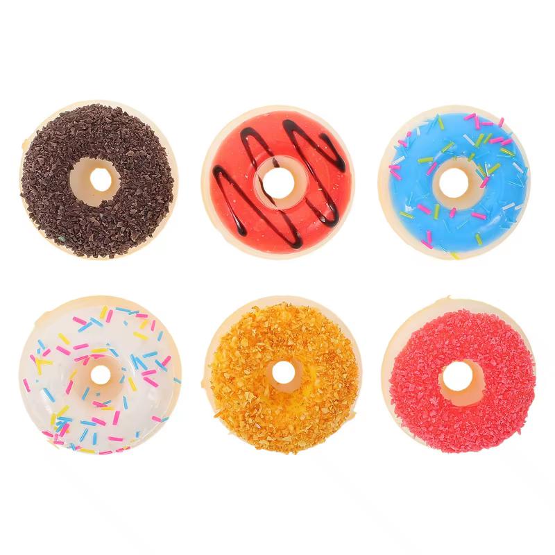 Simulation Colorful 5cm Donuts Bread Fake Cake Fun Ornament Pendant Slow Rebound Fake Food Decor Photography Props 6pc/lot