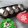 1 set of Russian decorating nozzles snowflake Christmas tree holly leaf squeezing nozzle cupcake dessert baking decoration decorating nozzle