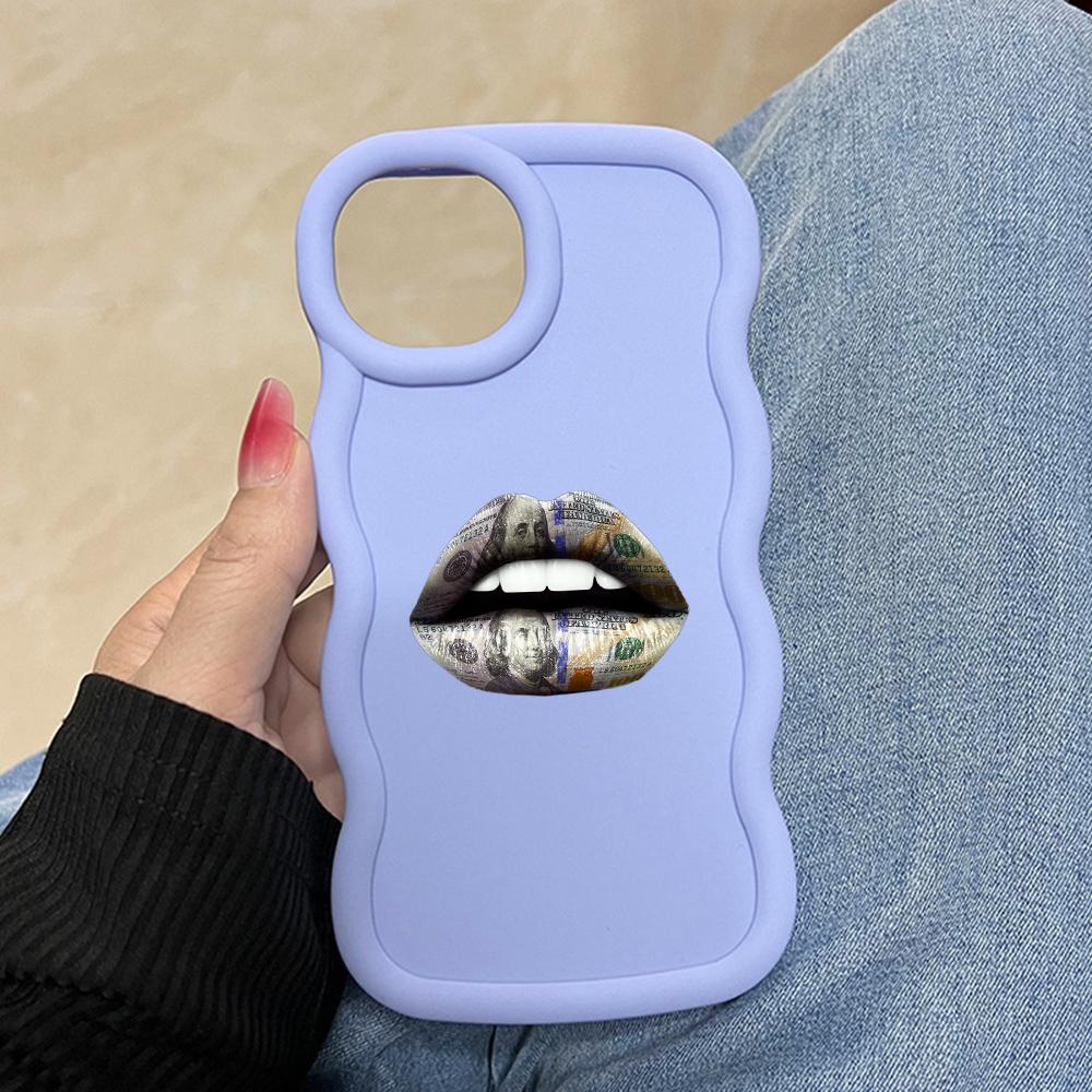 LZ18 Lips kiss Wave Silicone Phone Cases for Samsung A15 S23 FE S24 Ultra A34 A54 A14 A55 Motorola G32 OnePlus Soft Cover