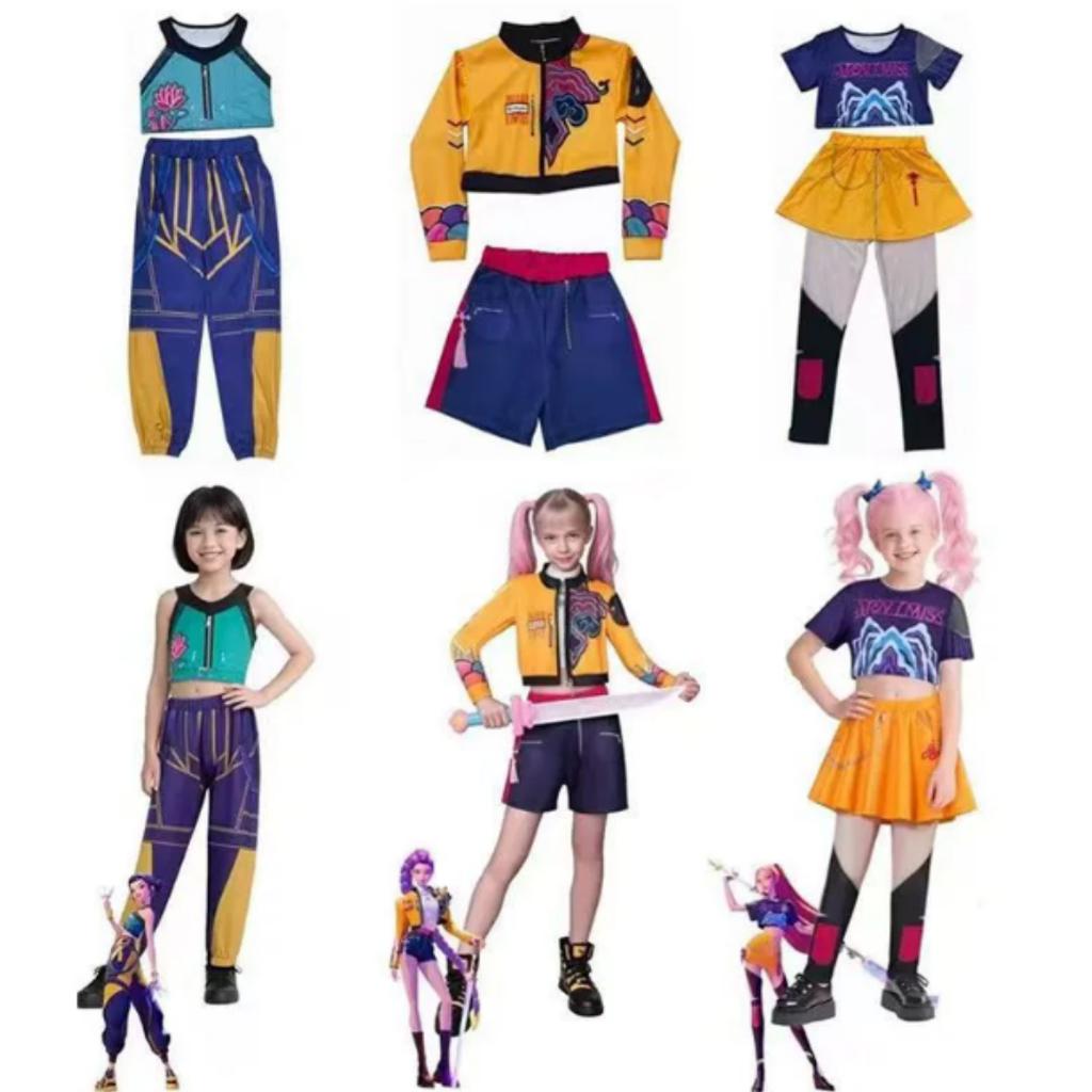2025 Zoey Mira Rumi 3D Print Cosplay Costume Halloween Carnival K-Pop Hunters Girl Group Idol Role Play Dress Up Outfit