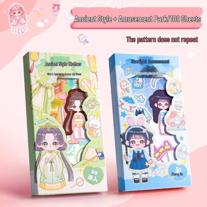 Princess Dress-Up Sticker Set for Girls - Cute Cartoon Themed Stickers