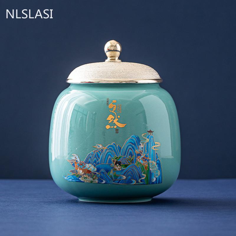 Creativity Ceramics Tea Caddy Large Candy Dried Fruit Storage Tank Portable Sealed Tea Jar Travel Tea Boxes Coffee Canister