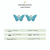 Bright Oil Drop Butterfly Earrings for Women - S925 Silver Threaded Ear Jewelry