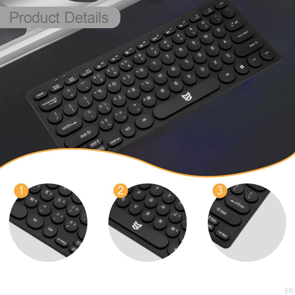 Wired Keyboard 78 Keys Convenient Mini Modern USB Plug and Play Silent Keystroke for Household