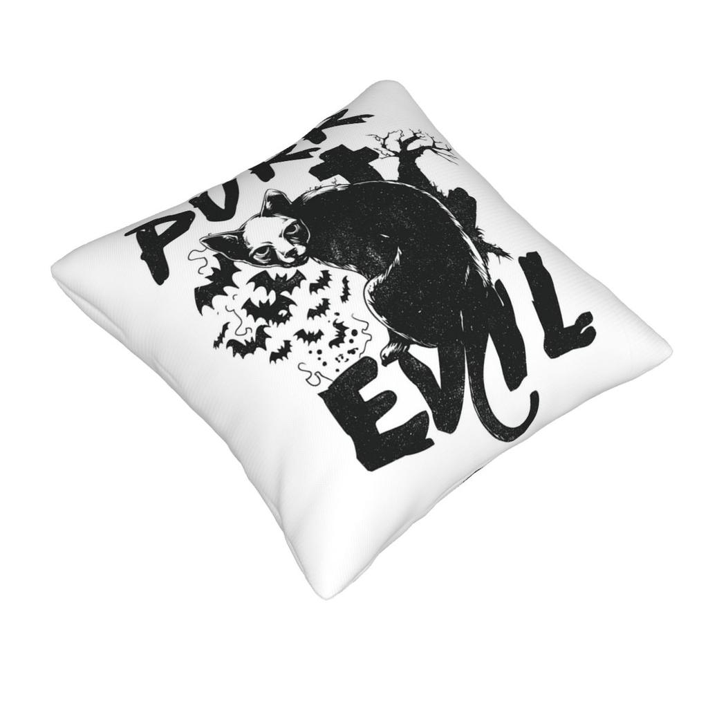 Purr Evil Square Pillowcase Pillow Cover Cushion Decor Comfort Throw Pillow for Home Sofa