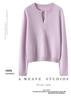 Women's 100% Pure Cashmere Half-Zip Round Neck Sweater - Autumn/Winter Fashion Versatile Knit Base Layer