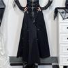 Goth Streetwear Gothic Skirt Women Harajuku Emo Alternative Grunge High Waist Bandage A-line Skirts Y2k E-girl Indie Clothes