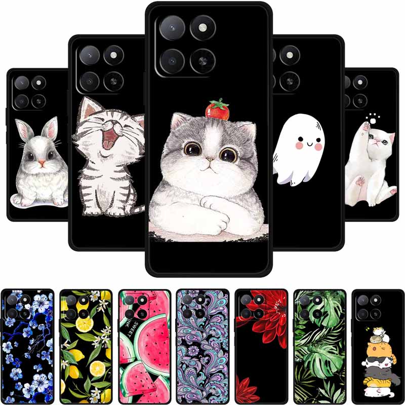 Cartoon Case For Honor X7c X8c X8b X5b Plus Play 9A X6b X6c Phone Case X 8 7 6 C Coque Cute Cat Black Silicone Soft Back Cover