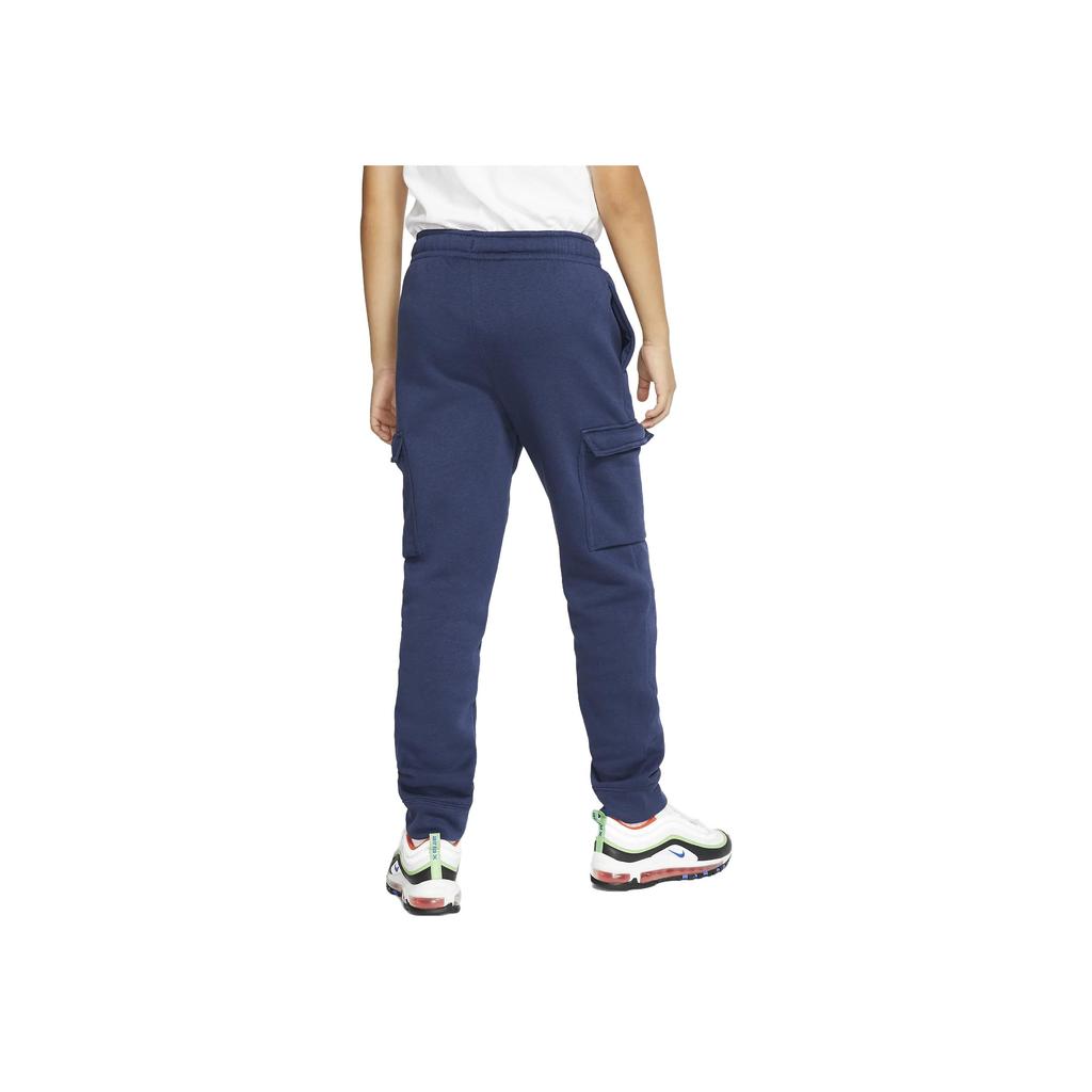 Nike Knitted Sports Pants Sportswear Club Logo Embroidery Tapered Loose Kids Pants Navy-Blue CQ4298-410