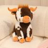 Simulated Sitting Cow Plush Toy, Black and White Cow Doll, Wild Forest Animal Children's Doll