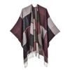 New Women's Scarf Shawl Retro Fashion Jacquard Split Fork Thickened Warm Shawl Cape