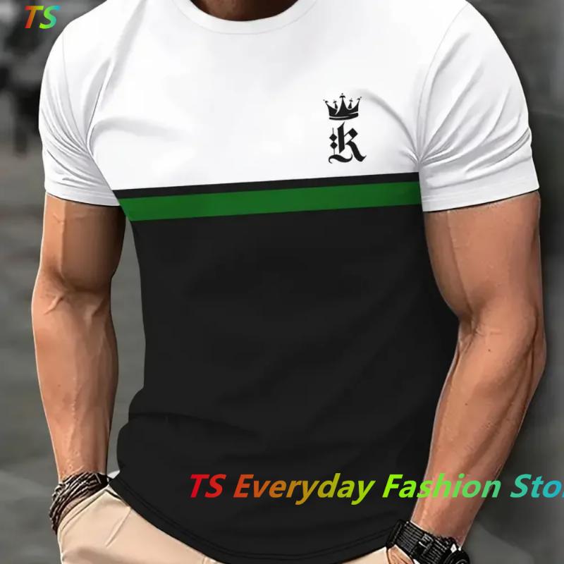 

Мужской Топ Оверсайз с Круглым Вырезом 3d Повседневный Принт Мужская Футболка Полоска Одежда Лето Мужская Футболка с Коротким Рукавом Харадзюку Уличная Футболка На Каждый День 6XL