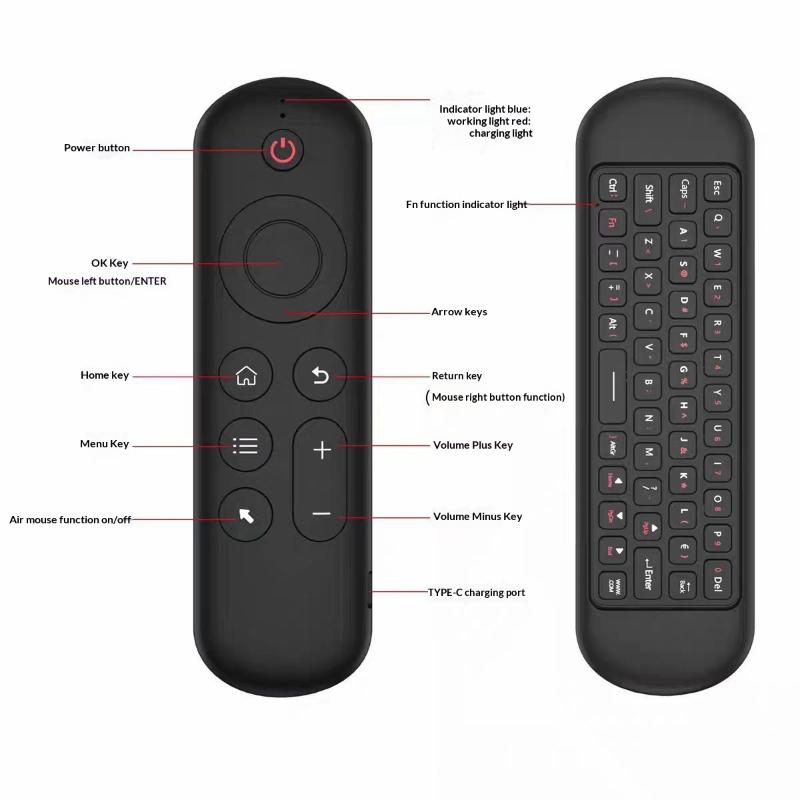 M5 Air Mouse Replacement Remote Control Wireless 2.4G Bluetooth With 7 Color Backlit Keyboard For Android Tv Box