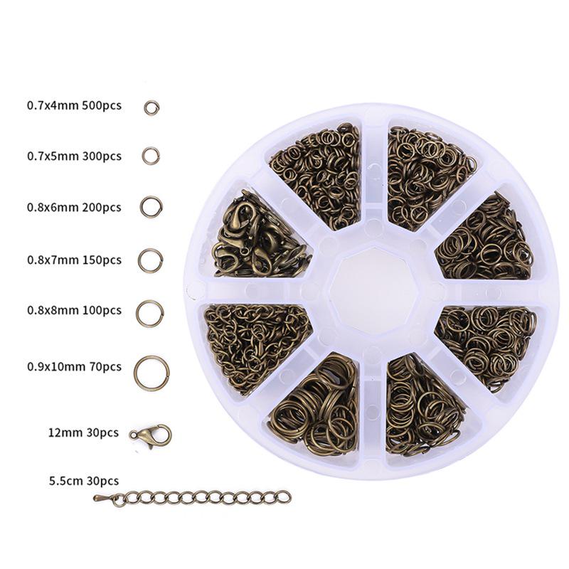 Cross-Border DIY Jewelry Kit: 8-Compartment Box Set with Lobster Clasp, Bracelet & Necklace Components