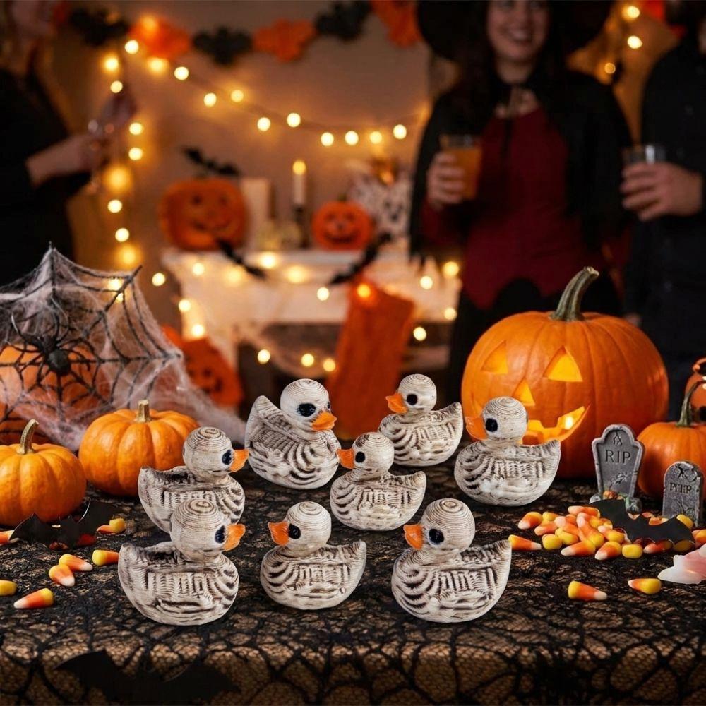 Gothic Style Halloween Skeleton Duck Statue 3D Printed Halloween Decorations  Home Office