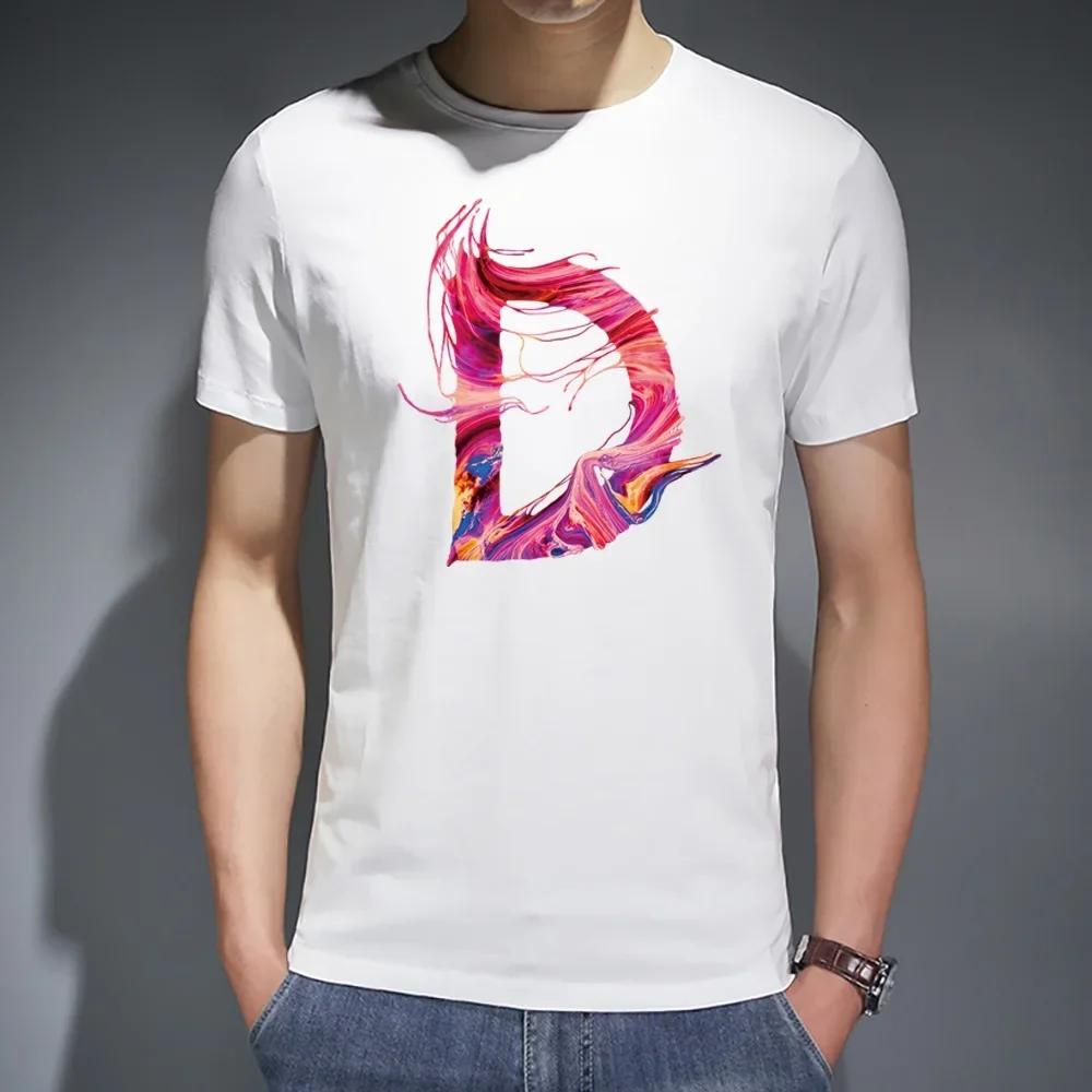 2022 Men T-shirt Summer Fashion Harajuku 26 English Paint Letter Printed Short Sleeve Tees O-neck Commuter Loose Top Streetwear