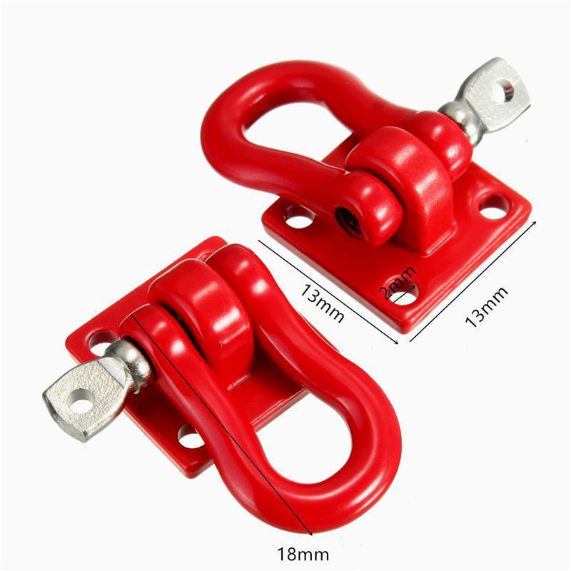 2pcs RC Car Metal Trailer Shackle Rescue Tow Hook for 1/10 RC Crawler TRX4 SCX10 90046 RC4WD D90 TF2