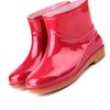 Womens Rain Boots Fashion Antiskid Short Rain Boot Round Head Radian PVC Plastic Rain Boots