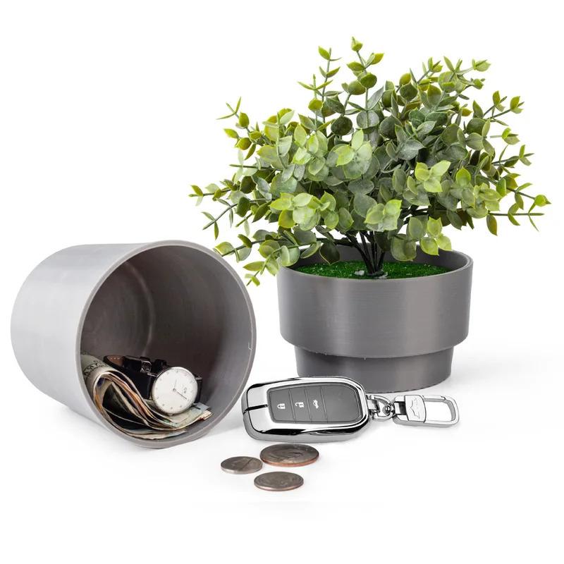 Money Storage Box Hidden Safe Plastic Flower Pot Detachable Secure Container Surprise Stash Box Secret Storage Jar Piggy Bank