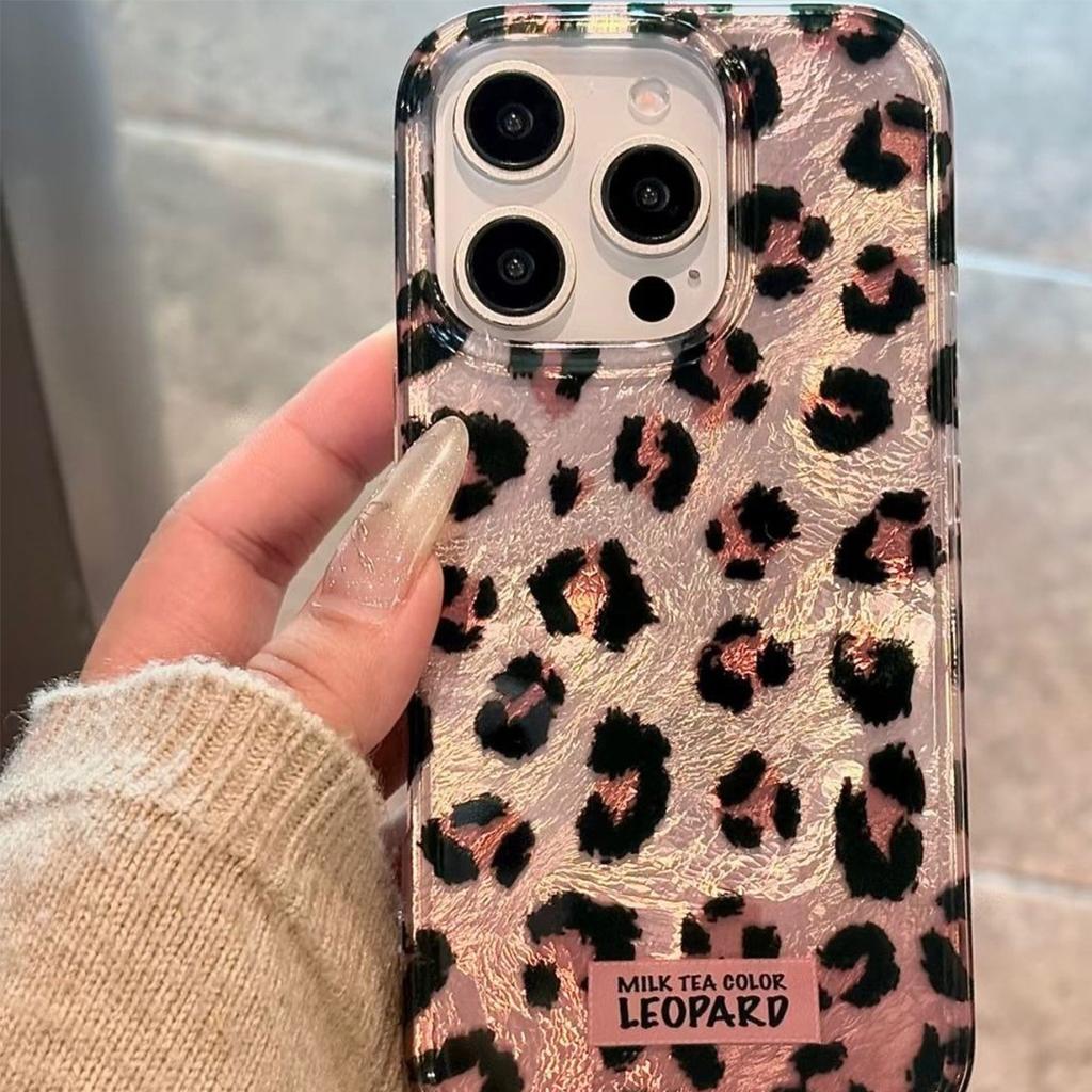 Neue Handyhülle mit Leopardenmuster, IMD Vortex Schutzhülle, Federgarn-Handyhülle, feine Löcher, personalisiertes Design, Damen-Handyhülle