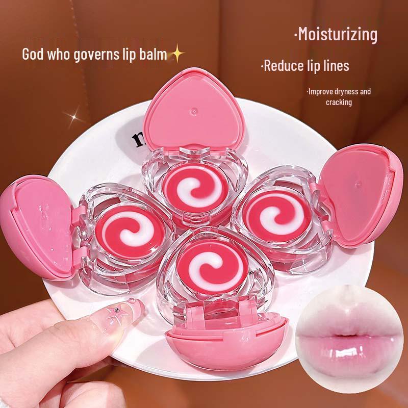 LUCKGO Heart-Shaped Brightening Two-Tone Lip Mask: Pink Tender Lip Balm for Girls - Autumn/Winter Moisturizing Hydration.