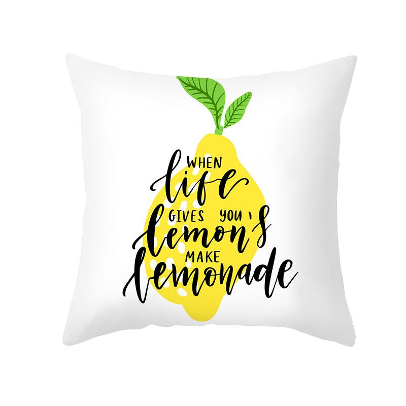 Nordic Ins Pillow Cover Summer Yellow Lemon Print Pillow Cover Sofa Cushion Cover Home