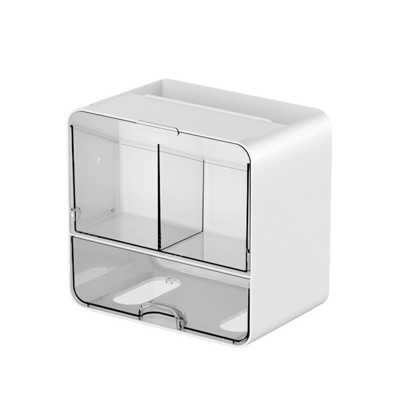 Väggmonterad badrumsförvaringslåda för bomullspads, tops och håraccessoarer