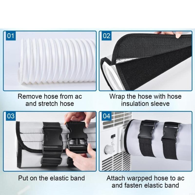 Triple Layer Insulation Sleeve For Portable Air Conditioner Exhaust Hose Flexible Duct Vent Cover With Adjustable Straps